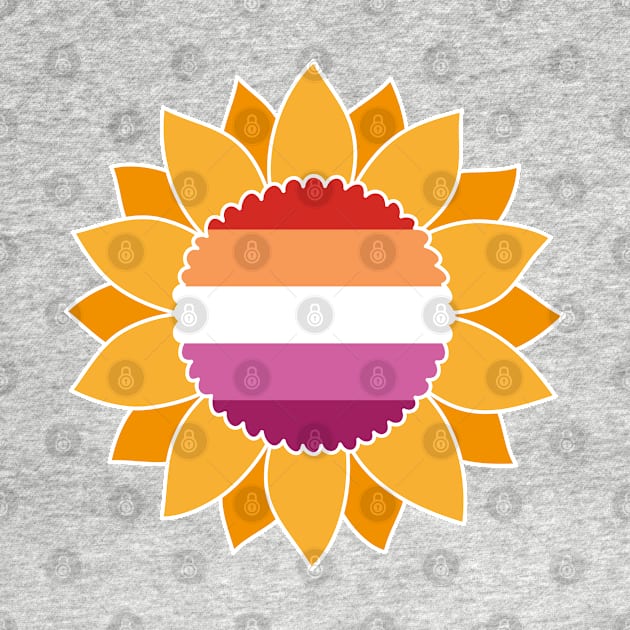 LGBTQ Sunflower Progressive Pride Lesbian Flag by Sonyi